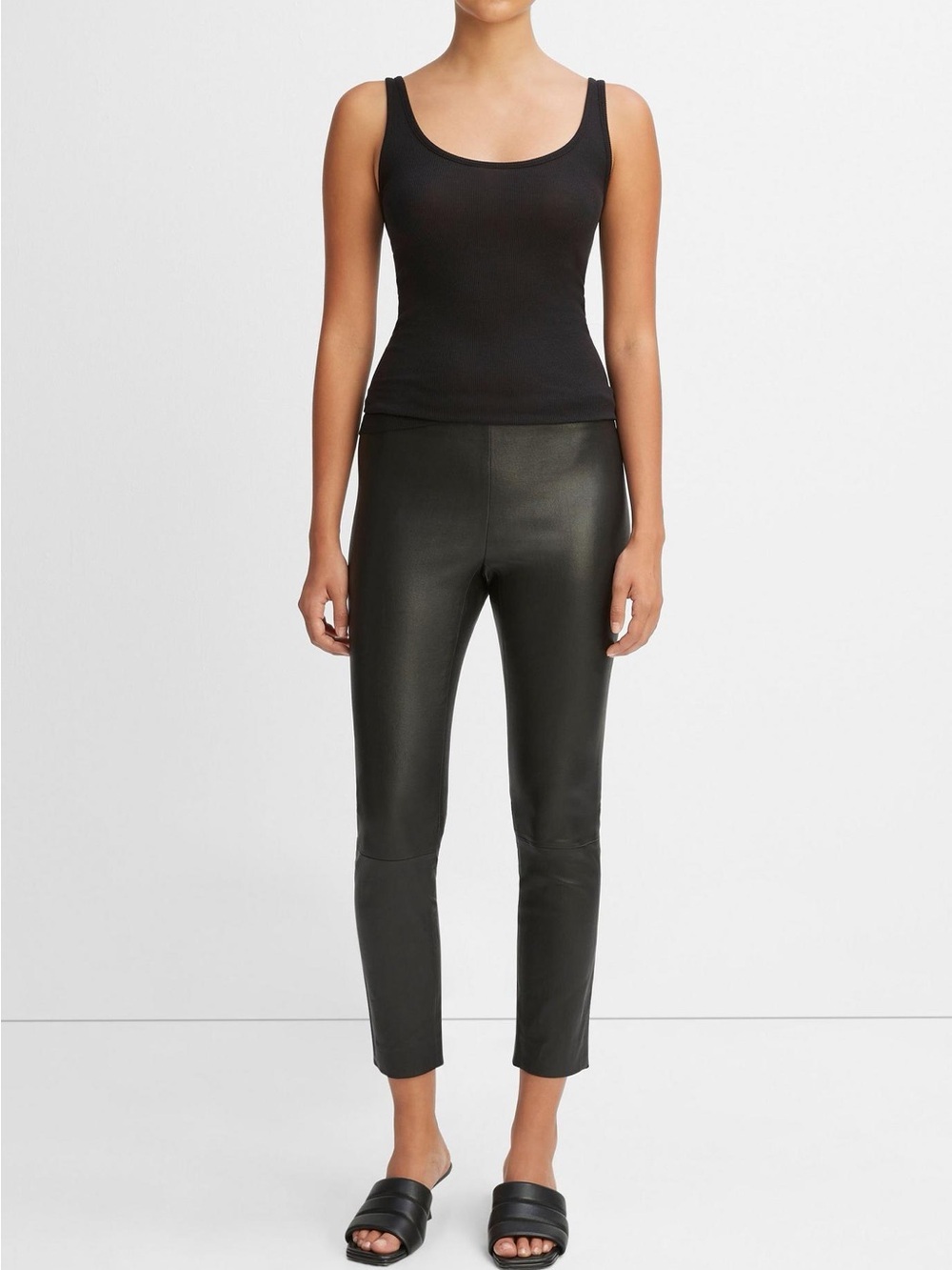 Vince 100% Lambskin Leather Leggings Black Size Large